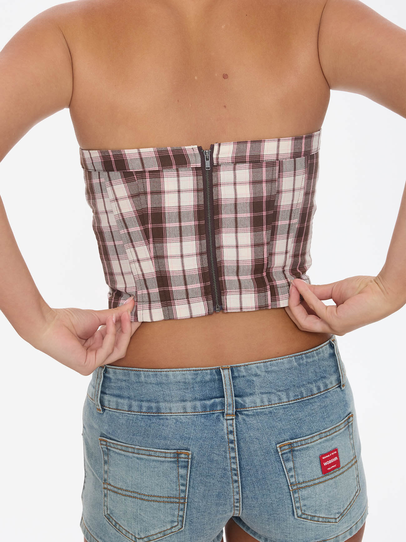 Unlocked Lace Up Tube Top - Chocolate - Image 11