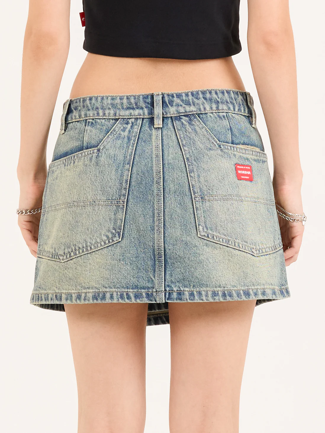 Vexed Denim Mini Skirt - Garbage Grime Blue - Image 2