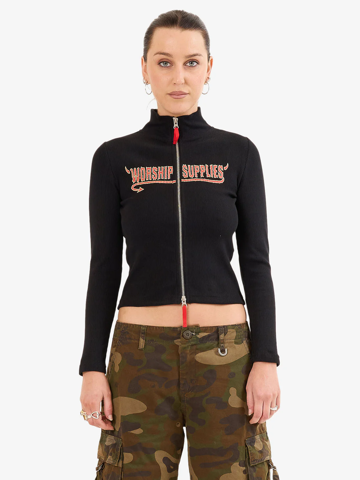 Who Me? Zip Front Top - Black - Image 4
