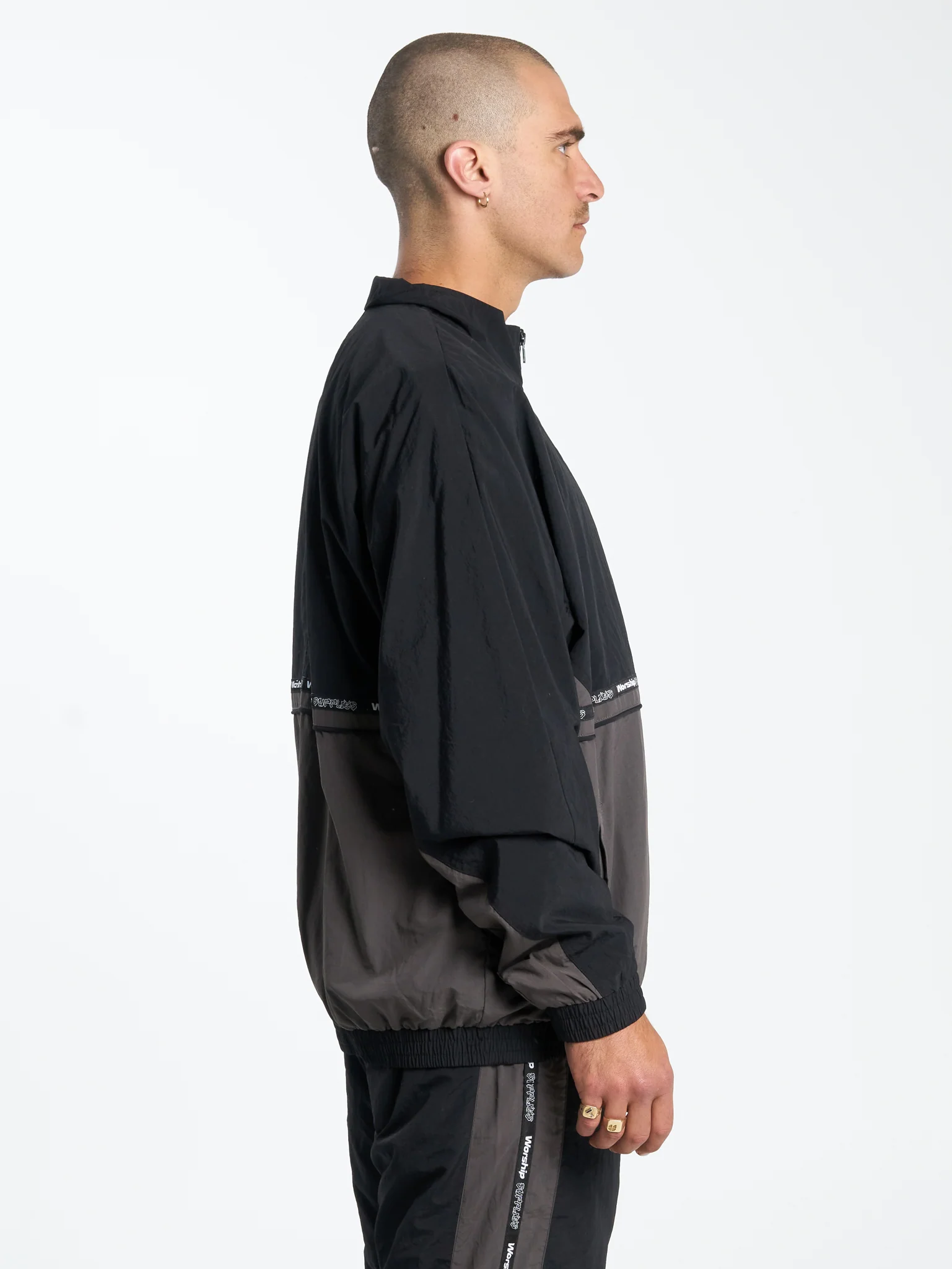 Win Win Nylon Track Jacket - Black - Image 4
