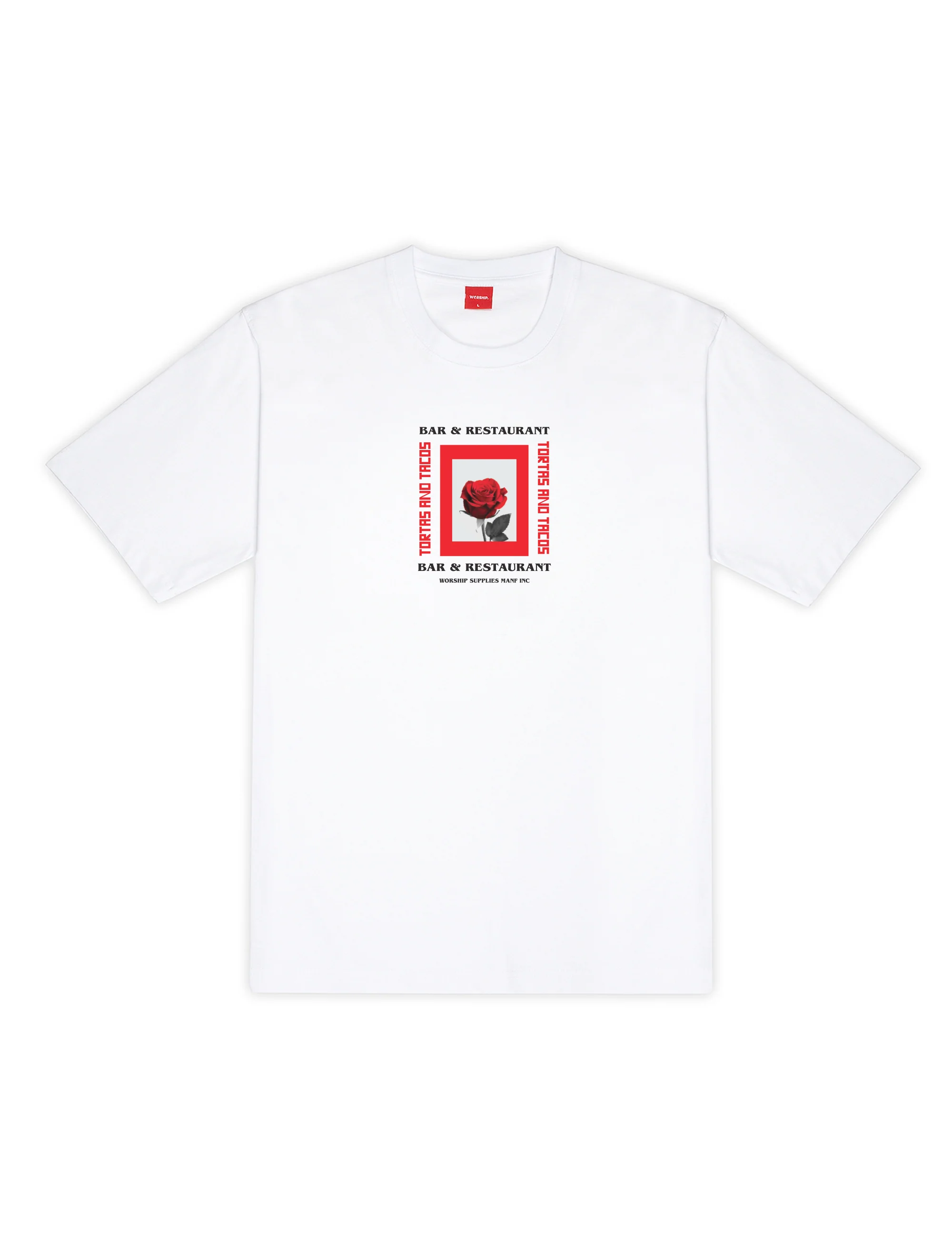 Worship Frankies Tortas And Tacos Tee – White - Image 4