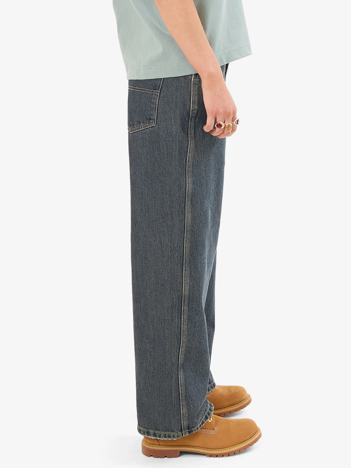 Worship Sloucher Jean - Blasted Blue - Image 7