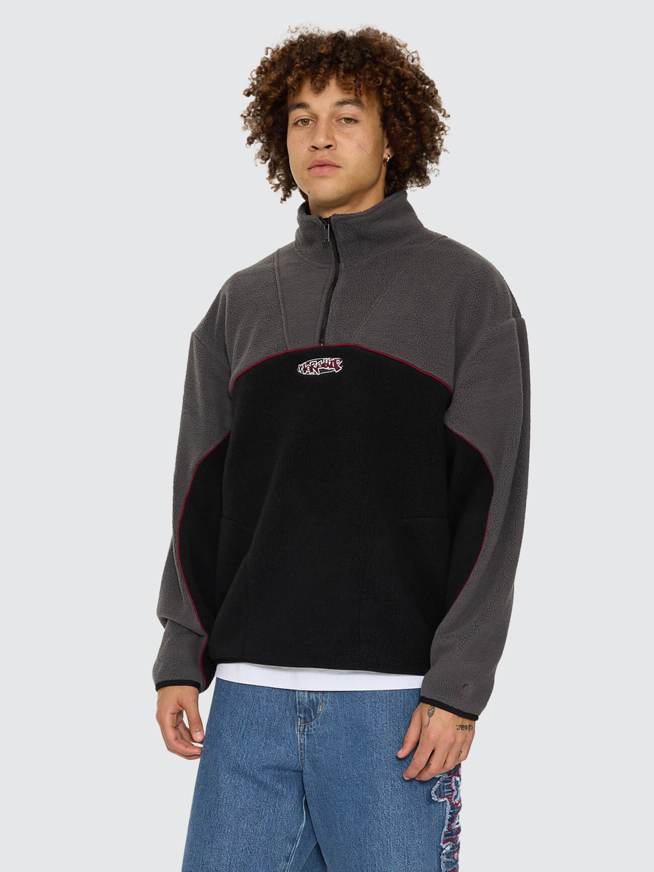 Wyldstyle Quarter Zip Sherpa Fleece - Black - Image 3