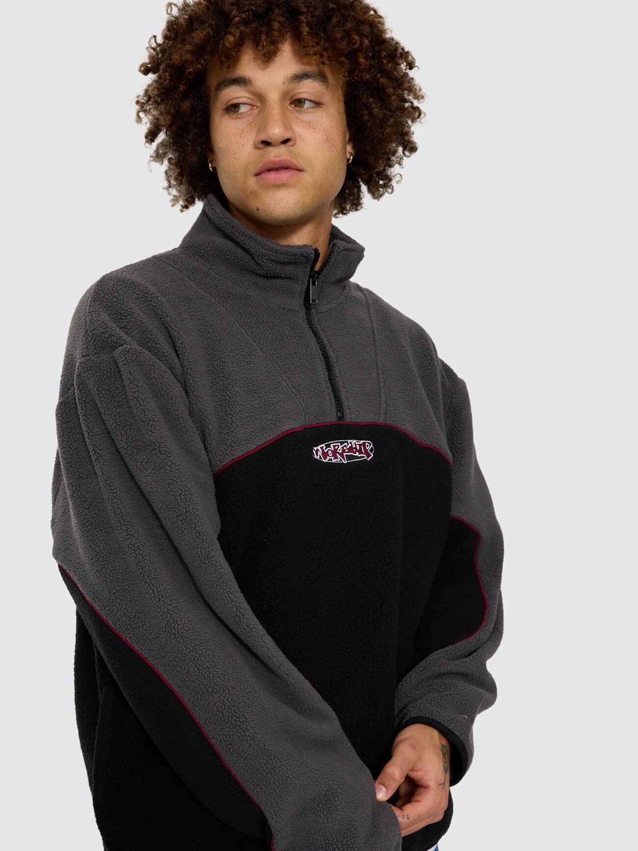 Wyldstyle Quarter Zip Sherpa Fleece - Black - Image 8