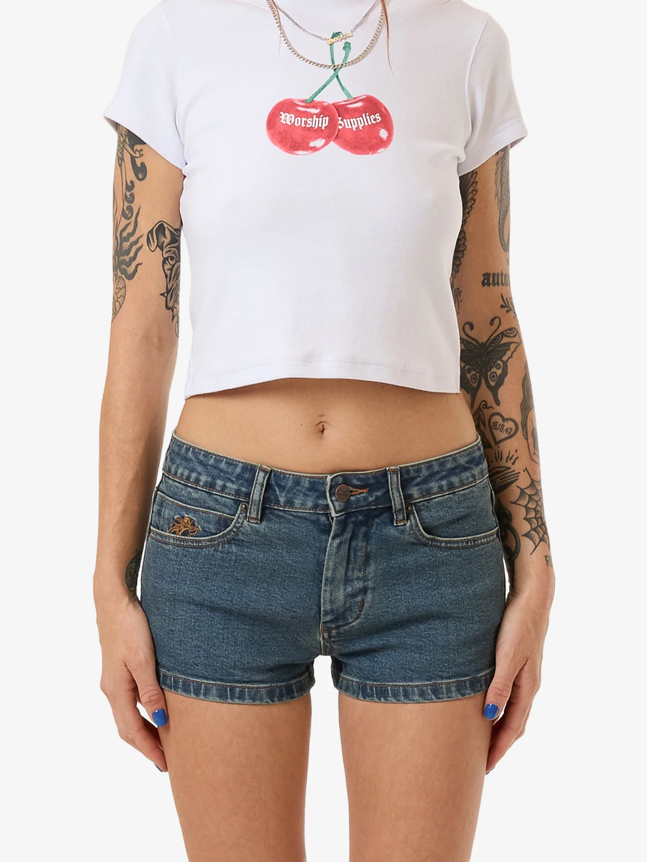 Y2K Crush Micro Short - Dirty Mid Blue