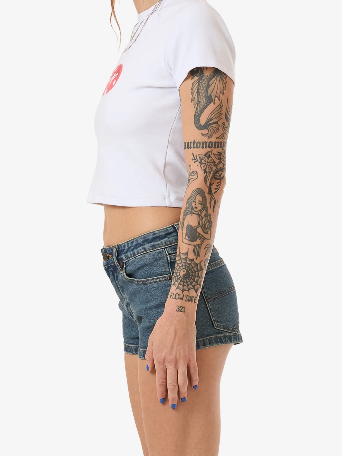 Y2K Crush Micro Short - Dirty Mid Blue - Image 3