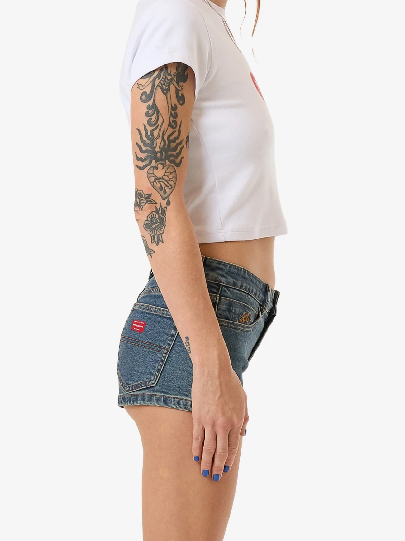 Y2K Crush Micro Short - Dirty Mid Blue - Image 4