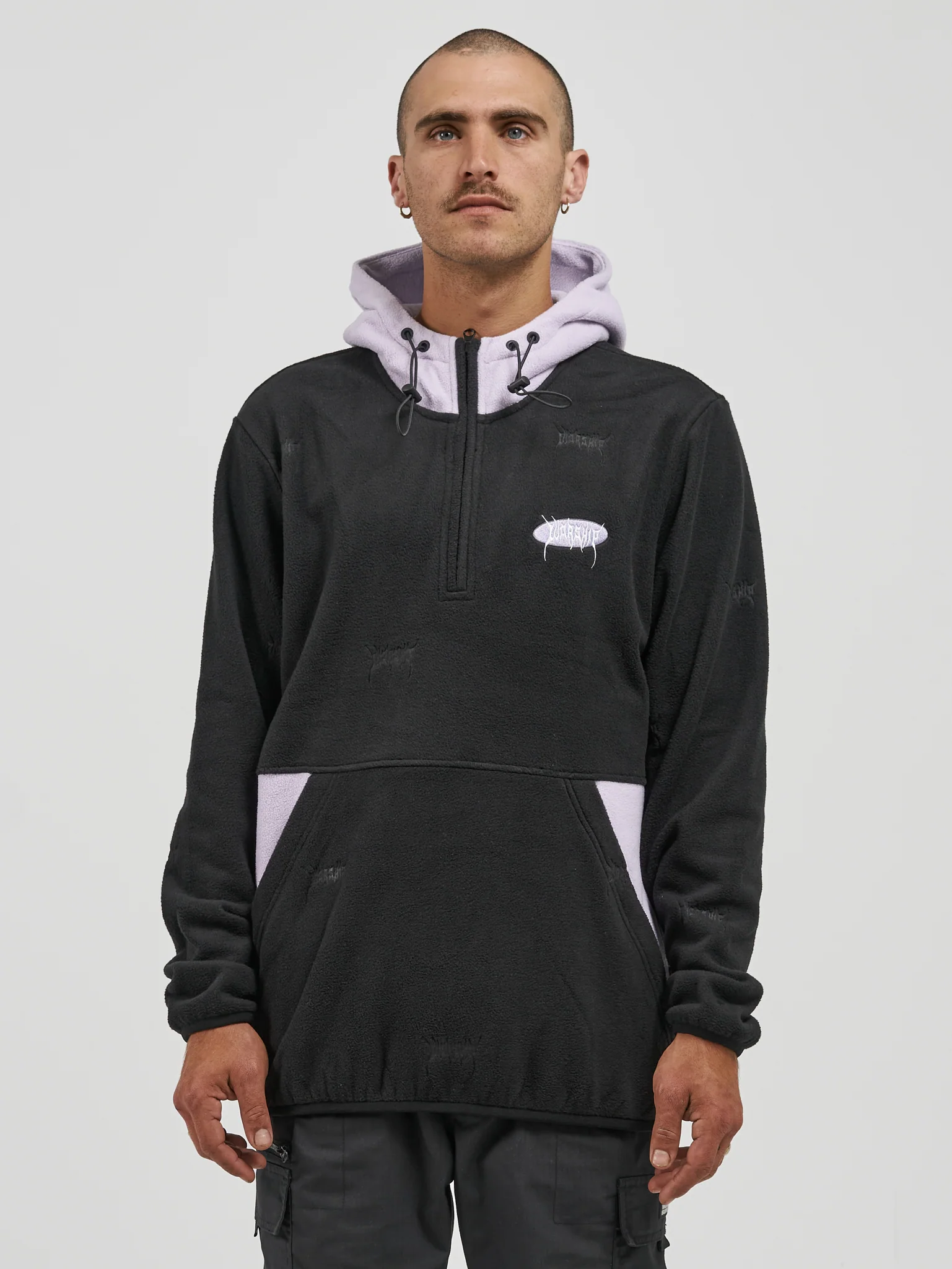 Zorg Quarter Zip Hood Polar Fleece - Black